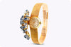 Movado 3.55 Carats Total Mixed-Cut Sapphire & Diamond Antique Watch Bracelet in Yellow Gold