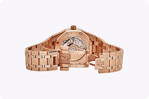 2025 Audemars Piguet Royal Oak Pink Dial Wristwatch Ref. 77450OR.OO.1361OR.01 in Rose Gold