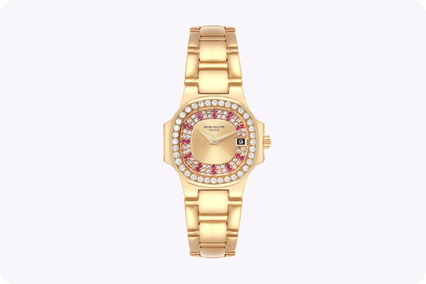 1994 Patek Philippe Ruby and Diamond Wristwatch in Yellow Gold, Ref. No. 4700/153