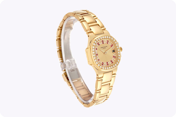1994 Patek Philippe Ruby and Diamond Wristwatch in Yellow Gold, Ref. No. 4700/153