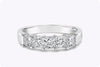 1.26 Carat Total Princess Cut Diamond Five-Stone Wedding Band Ring in White Gold