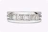 2.50 Carats Total Baguette Cut Diamond Men's Wide Wedding Band in White Gold
