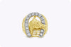 0.70 Carats Total Brilliant Round Diamonds Horse Shoe Men's Ring in Yellow Gold