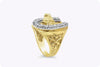 0.70 Carats Total Brilliant Round Diamonds Horse Shoe Men's Ring in Yellow Gold