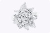 4.66 Carats Total Mixed Cut Diamond Cluster Fashion Ring in White Gold