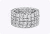 5.10 Carats Total Brilliant Round Cut Diamond Four Row Flexible Wedding Band in White Gold
