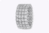 5.10 Carats Total Round Brilliant Cut Diamond Four Row Flexible Wedding Band in White Gold