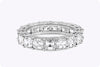 6.08 Carats Total Asscher Cut Diamond Eternity Wedding Band Ring in Platinum
