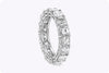 6.08 Carats Total Asscher Cut Diamond Eternity Wedding Band Ring in Platinum