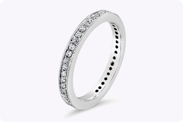 0.36 Carats Total Brilliant Round Cut Diamond Eternity Wedding Band in White Gold