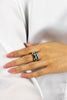 2.07 Carats Total Black and White Diamond Concave Fashion Ring in White Gold
