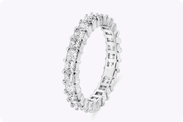 2.30 Carat Total Princess Cut Diamond Eternity Wedding Band Ring in Platinum