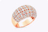 3.46 Carat Total Round Diamond Fashion Dome Ring in Rose Gold