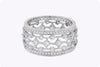 1.04 Carats Total Round Diamond Wide Wedding Band in White Gold