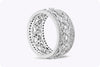 1.17 Carats Round Diamond Antique Style Eternity Wedding Band in White Gold