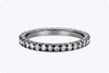 0.70 Carats Brilliant Round Cut Diamond Eternity Wedding Band Ring in Black Rhodium
