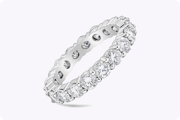 2.80 Carat Total Round Diamond Eternity Wedding Band Ring in Platinum