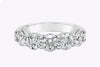 2.58 Carats Total Round Cut Diamond Five-Stone Wedding Band in Platinum