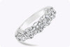 2.58 Carats Total Round Cut Diamond Five-Stone Wedding Band in Platinum