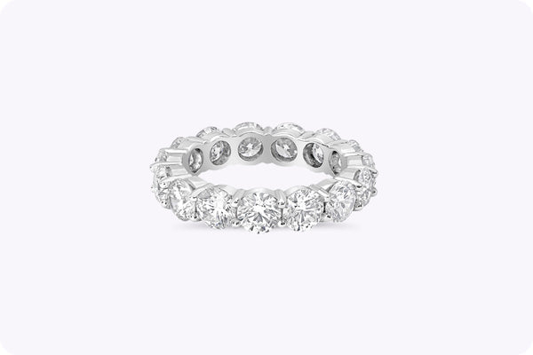 5.49 Carats Total Round Brilliant Cut Diamond Eternity Wedding Band in Platinum