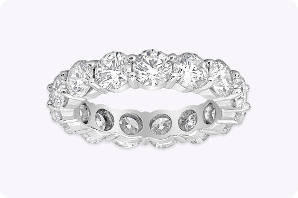 5.49 Carat Total Round Brilliant Cut Diamond Eternity Wedding Band in Platinum