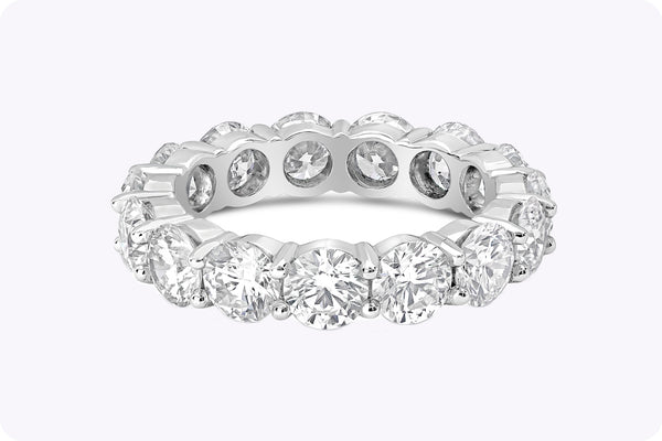 5.49 Carat Total Round Brilliant Cut Diamond Eternity Wedding Band in Platinum