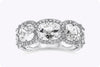 5.96 Carats Total Cushion Cut Seven Stone Diamond Halo Wedding Band in Platinum