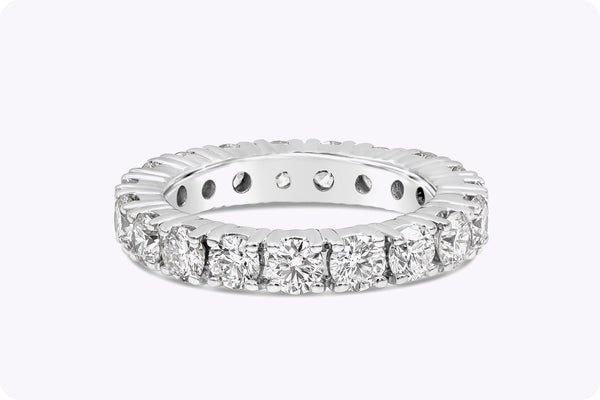 3.48 Carats Total Brilliant Round Cut Diamond Eternity Wedding Band in White Gold