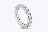 3.48 Carats Total Brilliant Round Cut Diamond Eternity Wedding Band in White Gold