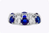 7.36 Carats Total Alternating Blue Sapphire and Diamond Eternity Wedding Band Ring in White Gold