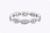 0.50 Carats Total Brilliant Round Antique Style Wedding Band Ring in White Gold