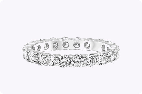 1.92 Carats Total Brilliant Round Diamond Eternity Wedding Band Ring in White Gold