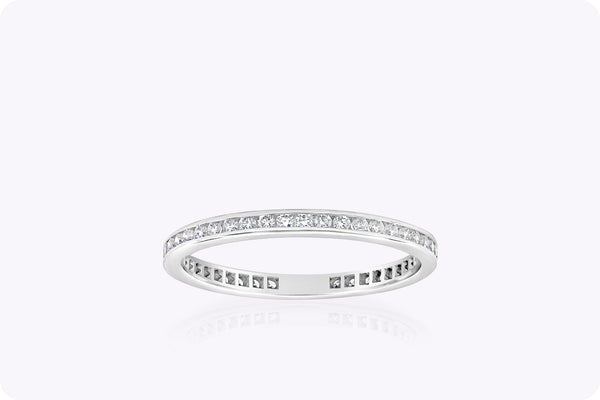 Channel Set of Round Diamond Eternity Wedding Band