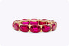 7.43 Carats Total Oval Cut Ruby East-West Eternity Wedding Band in Rose Gold
