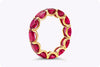 7.43 Carats Total Oval Cut Ruby East-West Eternity Wedding Band in Rose Gold