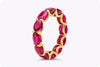 7.43 Carats Total Oval Cut Ruby East-West Eternity Wedding Band in Rose Gold