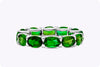 4.70 Carats Total Oval Cut Green Emerald East-West Eternity Wedding Band in White Gold