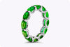 4.70 Carats Total Oval Cut Green Emerald East-West Eternity Wedding Band in White Gold
