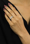 0.73 Carats Total Brilliant Round Cut Diamond  Five-Stone Halo Wedding Band in White Gold