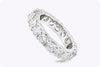 GIA Certified 3.91 Carat Total Round Diamond Eternity Wedding Band Ring in White Gold