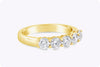 1.19 Carat Total Five-Stone Round Diamond Wedding Band Ring in Yellow Gold