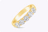 1.19 Carat Total Five-Stone Round Diamond Wedding Band Ring in Yellow Gold