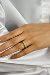 1.50 Carats Brilliant Round Cut Green Tsavorite Eternity Wedding Band Ring in Yellow Gold