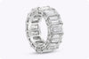 GIA Certified 17.83 Carats Total Emerald Cut Diamond Eternity Wedding Band Ring in Platinum