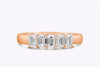 0.96 Carats Emerald Cut Diamond Five-Stone Wedding Band Ring in Rose Gold