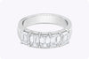 2.53 Carats Total Emerald Cut Diamond Five-Stone Wedding Band in Platinum