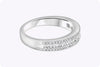 0.58 Carats Total Brilliant Round Cut Diamonds Three-Row Wedding Band in White Gold