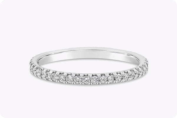 0.38 Carats Total Brilliant Round Diamond Eternity Wedding Band in White Gold