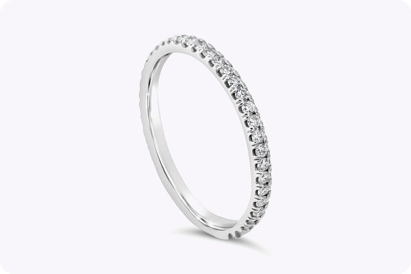 0.38 Carats Total Brilliant Round Diamond Eternity Wedding Band in White Gold