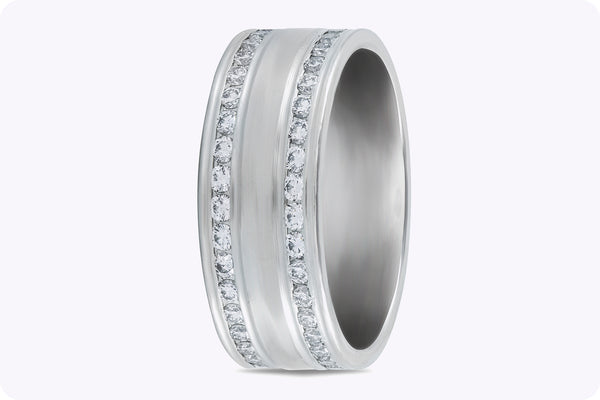 1.02 Carats Total Diamond Mens Eternity Wedding Band in Platinum